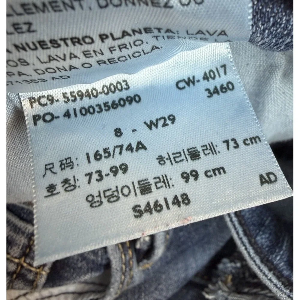 Levis Denizen Jean Shorts Womens Size 8 W29 High Rise Distressed Blue Denim